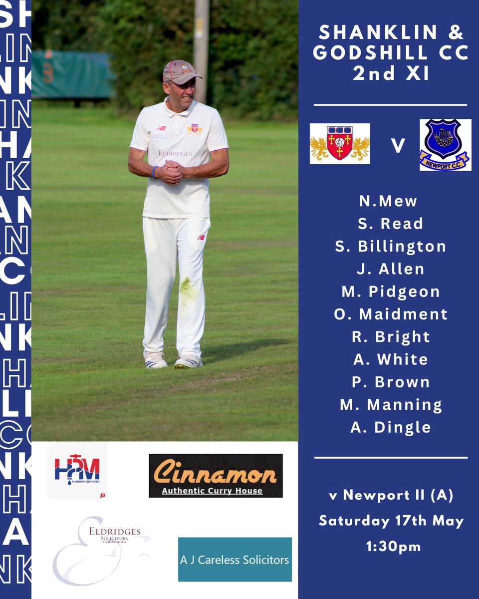 Shanklin & Godshill Cricket Club (@shankgodshillcc) on Twitter photo Teams for Saturday 🔒
1st XI face <a href="/GosportBoroCC/">Gosport Borough CC</a> II at Westhill. 2nd XI play Newport II at Newclose. Go well!
See you all for a BBQ after the game! Teams for Saturday 🔒
1st XI face <a href="/GosportBoroCC/">Gosport Borough CC</a> II at Westhill. 2nd XI play Newport II at Newclose. Go well!
See you all for a BBQ after the game!