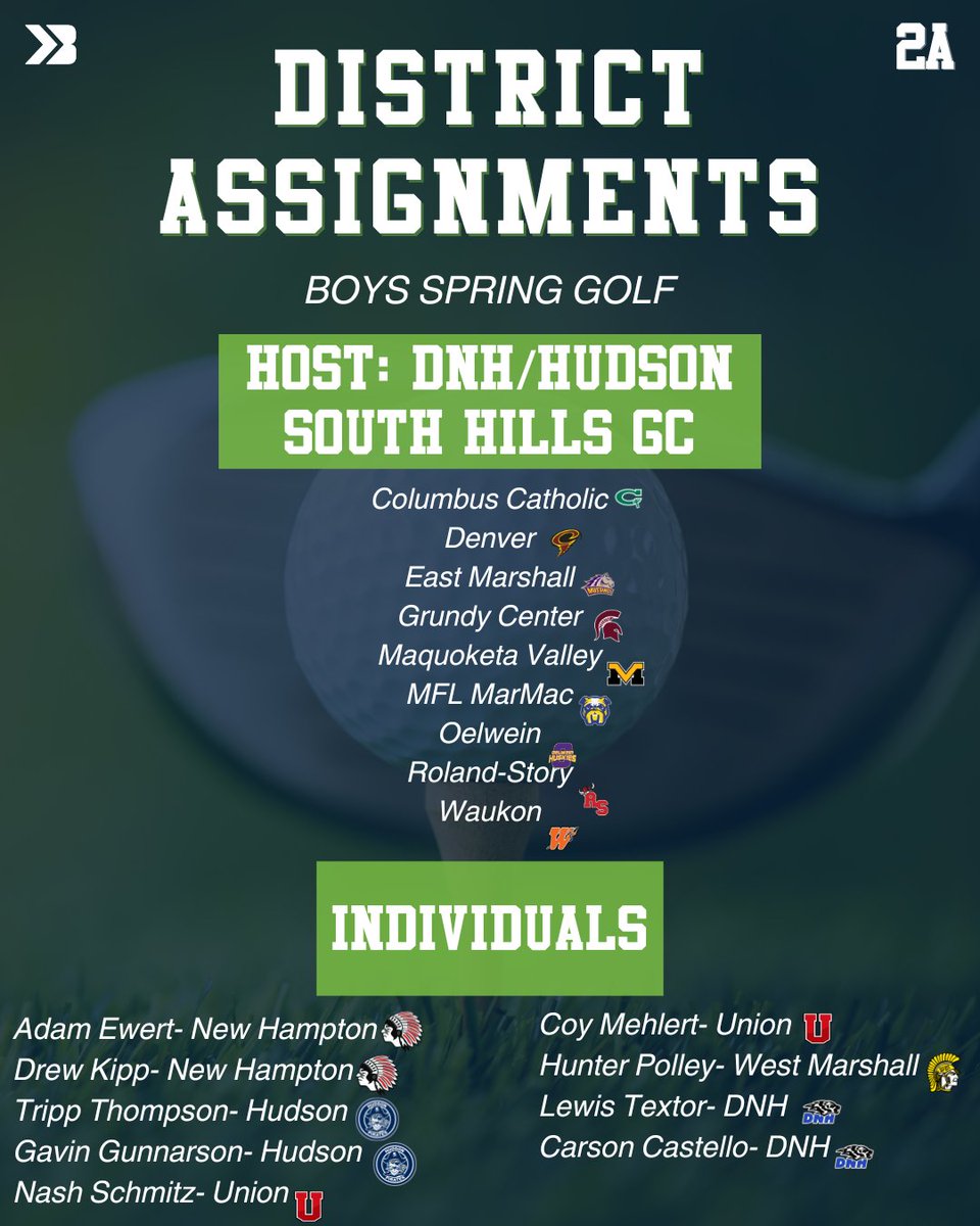 Bound_IA's tweet photo. Check out your 2A boys' spring golf state qualifying meet matchups!⛳ Comment below who you think is going to make it to state⬇️
These meets will take place on Monday, May 19 at 10:00am
#BoundIA #IAboysspringgolf #IHSAA #postseasongolf https://t.co/JLpidaJePY