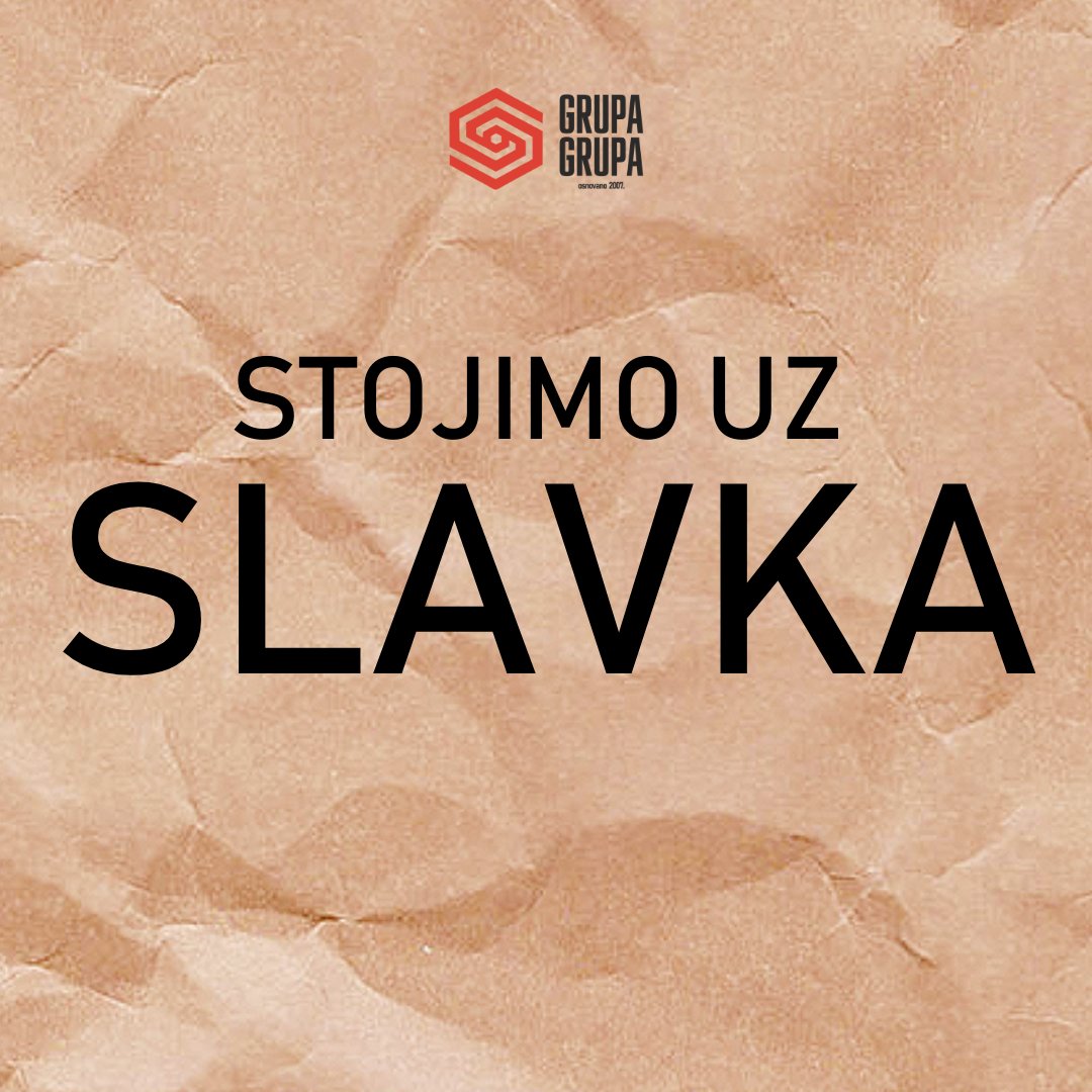 Svi mi koji smo Grupa Grupa čvrsto stojimo uz onog koji je uvek stajao uz svakoga od nas. 

Vidimo se ispred MUP-a u Kraljevu, jer - mora borba. ♥️

<a href="/bagraubica/">Slavković</a>