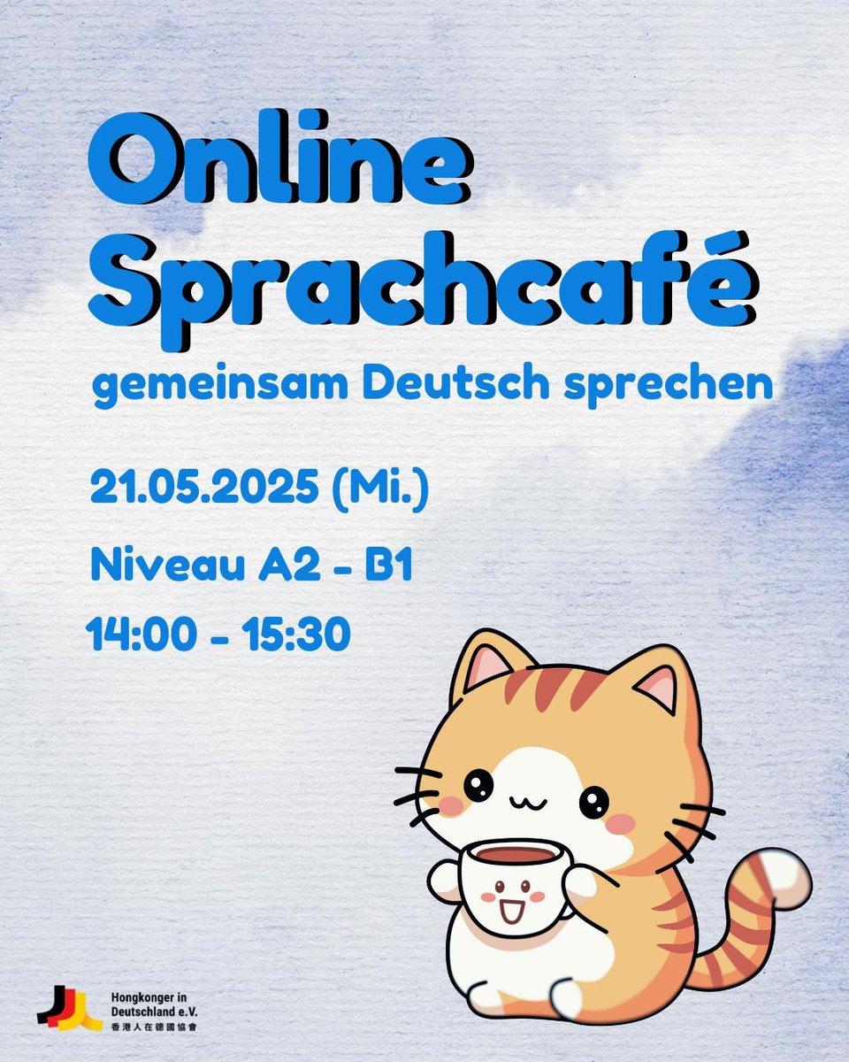 Another chance to chat, connect, and practice German together! 🗣️✨
Our next afternoon Sprachcafé is happening soon:
📅 Wed, May 21
🕑 2:00 – 3:30 PM (online)
Whether you're a beginner or just want to brush up your skills – everyone’s welcome! 💬😊
