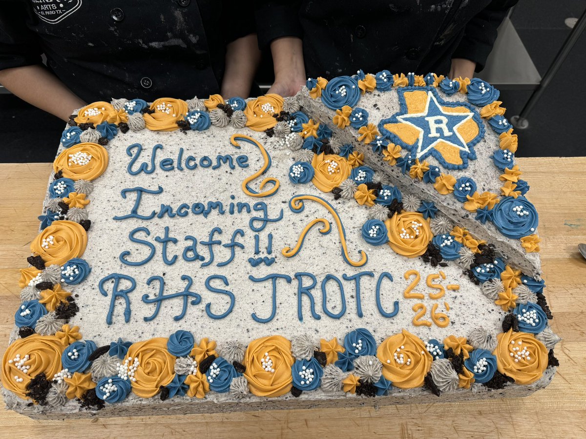 David Velarde (@culinary_yisd) on Twitter photo These seniors poured their heart and passion into this cake for our incoming Jrotc students! Great job Sophia and Jae!! <a href="/vlara_82/">Victor A. Lara</a> <a href="/BMelendez_RHS/">Ben Melendez, Ed. D. Student, M.Ed., M.B.A.</a> These seniors poured their heart and passion into this cake for our incoming Jrotc students! Great job Sophia and Jae!! <a href="/vlara_82/">Victor A. Lara</a> <a href="/BMelendez_RHS/">Ben Melendez, Ed. D. Student, M.Ed., M.B.A.</a>