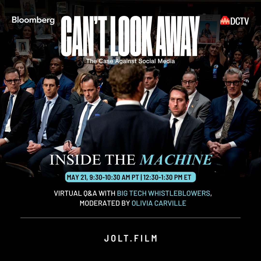 🗣️Virtual Q&amp;A: Go inside the machine with courageous whistleblowers from some of the world’s most influential social media companies. Hear firsthand accounts of how social media platforms are designed, and the harm those systems are causing to children, teens, and society at