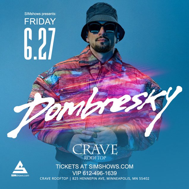 SIMshows's tweet image. 🔥ANNOUNCE &amp;amp; CONTEST🔥
The ultimate house maestro @Dombresky at Crave Rooftop in downtown #mpls for a Pride party 🌈
Tix on sale at 10am Friday, May 16th
SIMshows.com
VIP 612-496-1639

Qualify to win a pair of tickets to the show:
✅*like* &amp;amp; RT