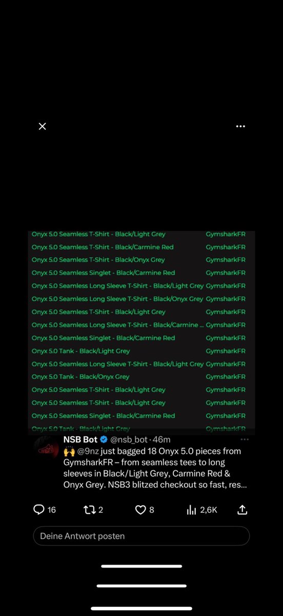 sneroekin's tweet photo. @Gymshark “No bots” https://t.co/KX0yRGOAU1