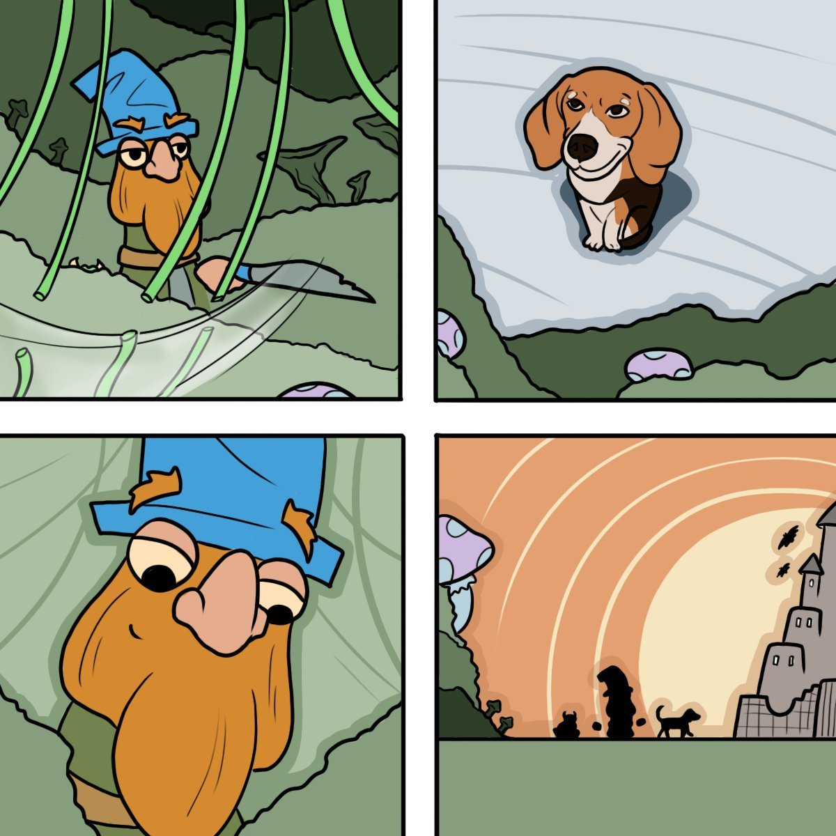 Led by Albert, we found the outlet of the Enchanted Forest... and a new friend! 🥰 

Sparky! 📷

Getting on our way to a new Spooky staking map with this Mystix Comic #Mystix