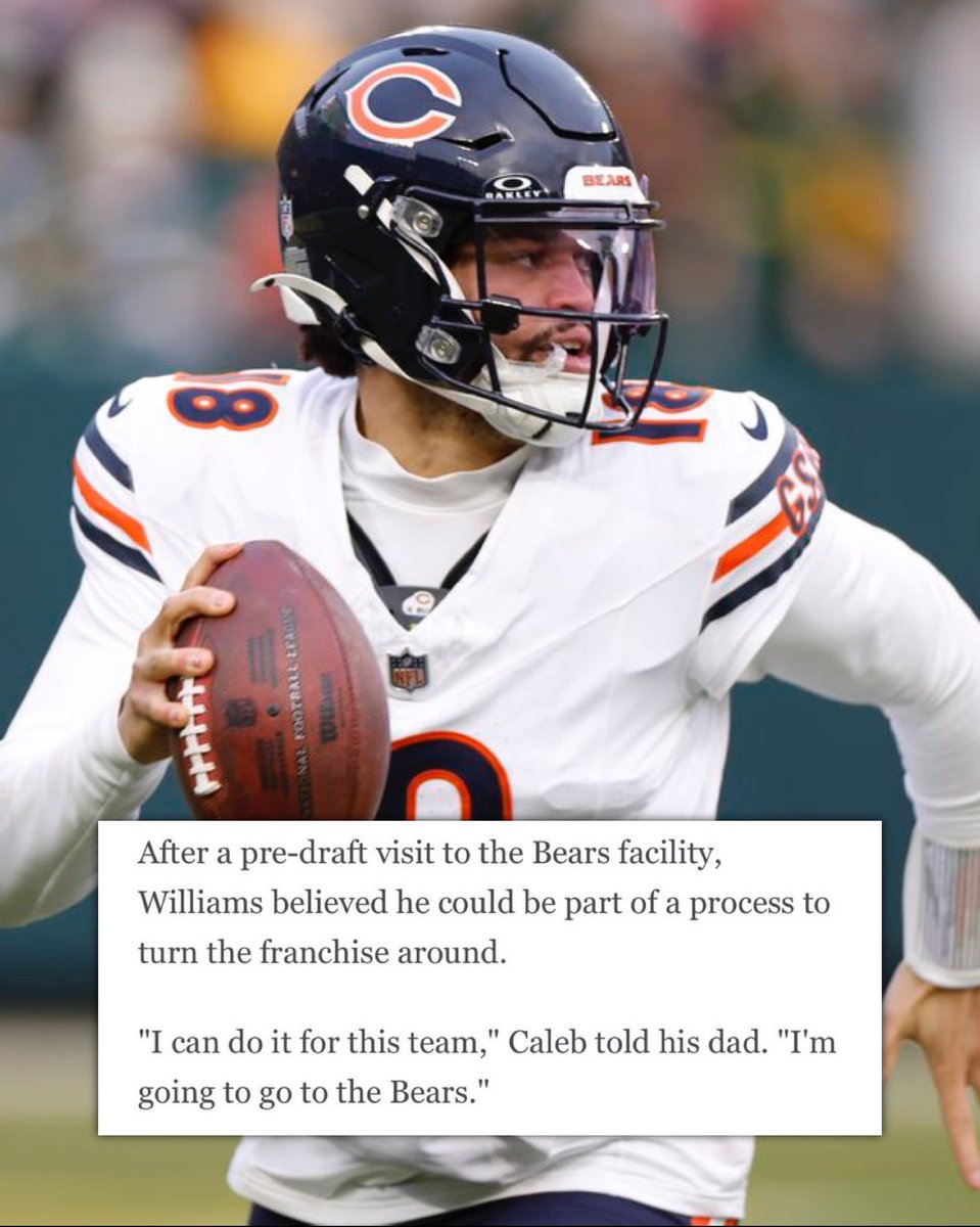 jasrifootball's tweet photo. The most important part of the article.

The old regime in Chicago is completely gone, and Caleb Williams is dedicated to being the one to turn Chicago around. https://t.co/yoWAZNoB9R