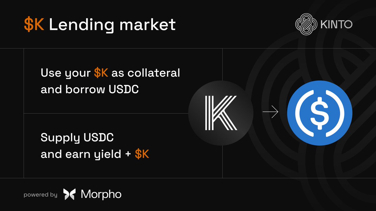 🧵 1/ Everyone keeps asking:

“What’s next for @Kinto_xyz?”

Answer: making $K productive.

Today we’re turning our governance token into collateral that can borrow stables &amp; generate yield — safely.

Here’s why it matters (and how to use it).👇