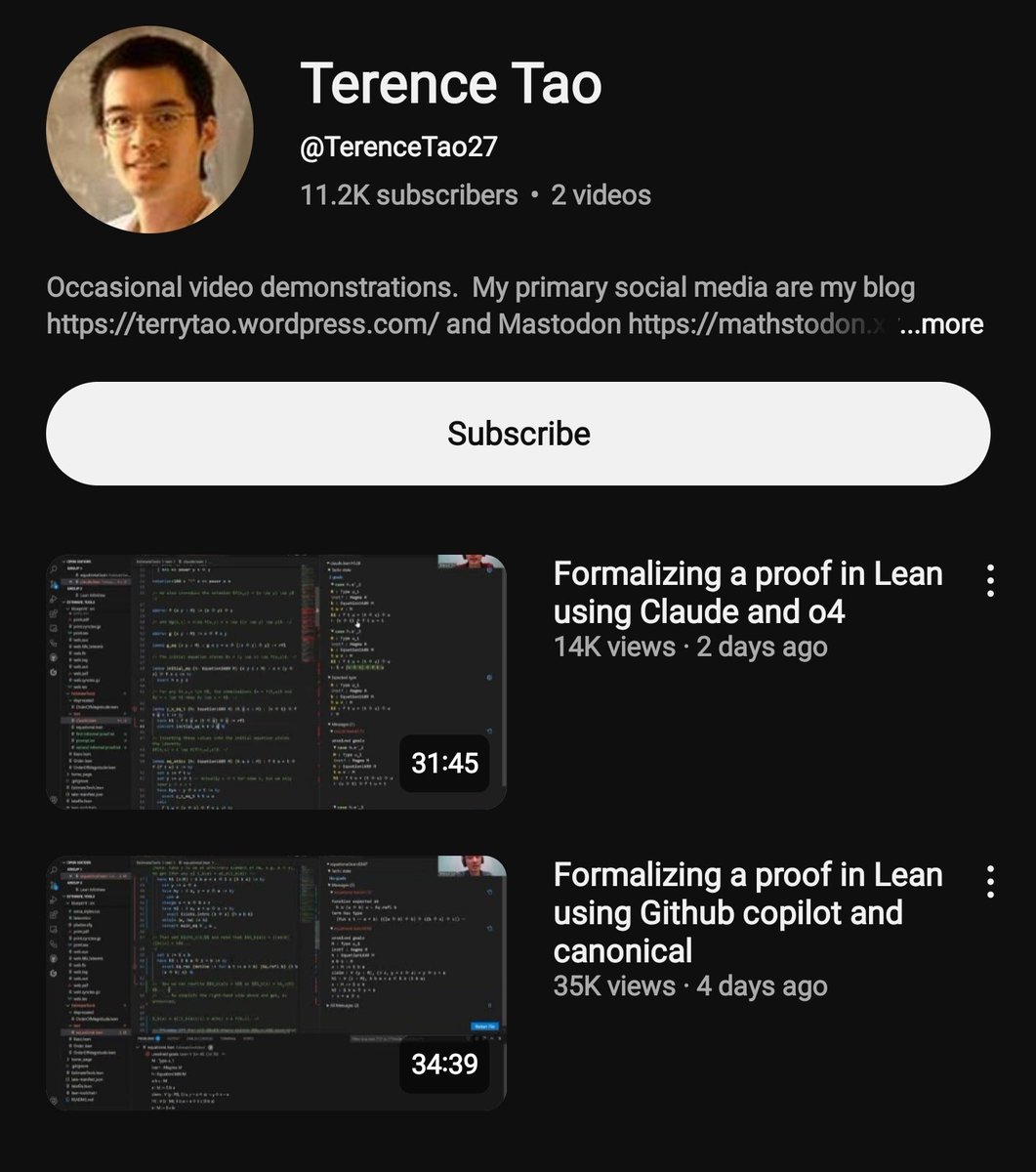 Terry Tao has a YouTube channel now