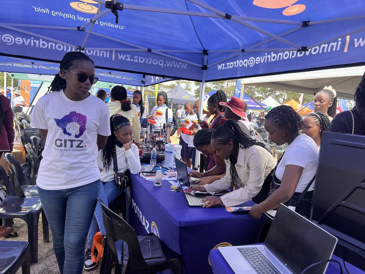 girlsintechzw's tweet photo. Yesterday, Girls in Tech Zimbabwe joined the #GirlsInICT Day commemoration in Chinhoyi, invited by Sibo Muteyiwa & the POTRAZ DG. Honored to engage students alongside Hon. Minister Tatenda Mavetera—empowering the next generation of women in tech! 💻👩🏽💻🇿🇼 #GirlsInTechZW #ICTDay https://t.co/CCnogl731S