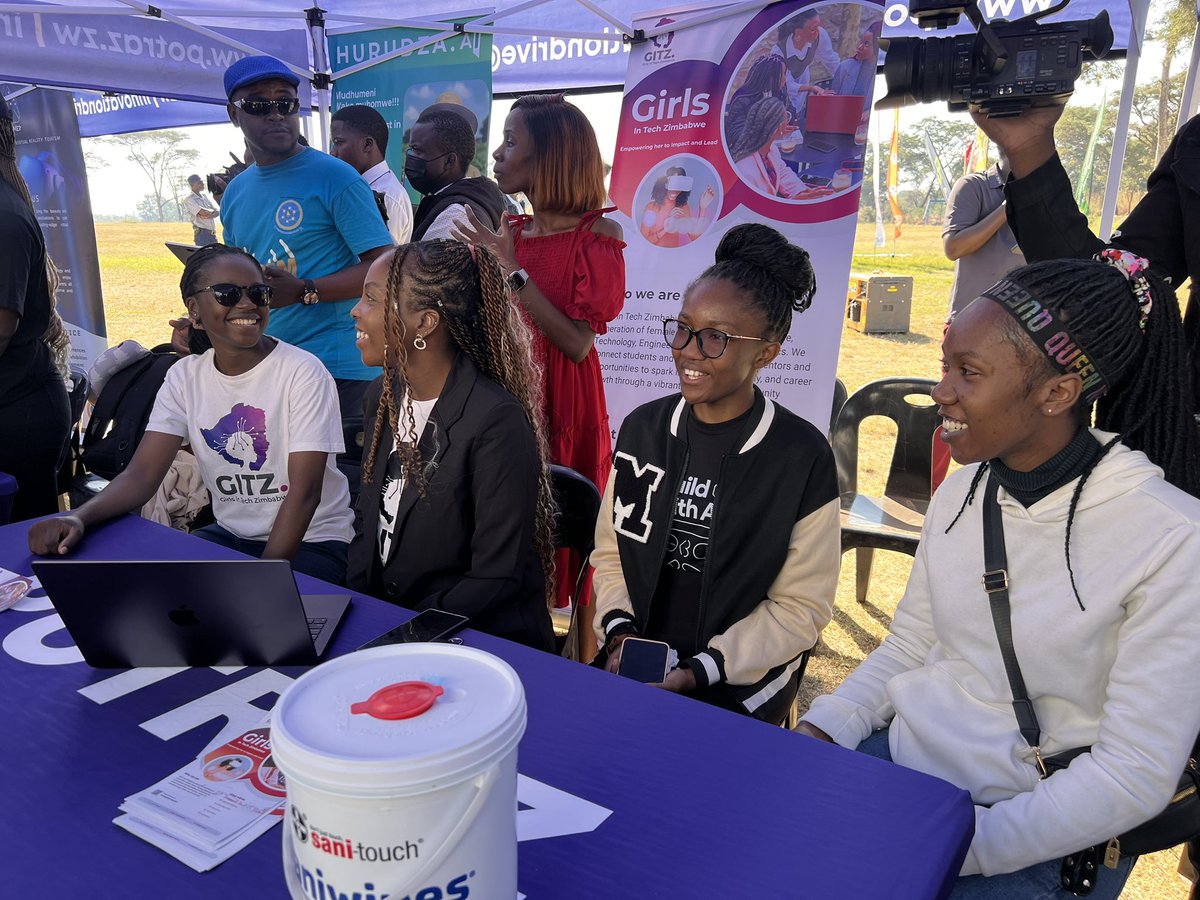 girlsintechzw's tweet photo. Yesterday, Girls in Tech Zimbabwe joined the #GirlsInICT Day commemoration in Chinhoyi, invited by Sibo Muteyiwa & the POTRAZ DG. Honored to engage students alongside Hon. Minister Tatenda Mavetera—empowering the next generation of women in tech! 💻👩🏽💻🇿🇼 #GirlsInTechZW #ICTDay https://t.co/CCnogl731S