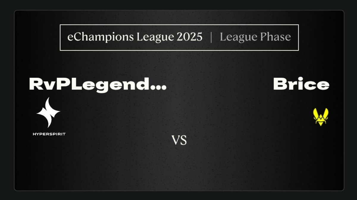 AndresCYTorres7's tweet image. Our first 3 eChampions League games, which we will play tomorrow! 🏆
Starting time:
🇬🇧 17:10
🇩🇪 18:10
🇷🇴 19:10
1st match VS @JP_Sleator
2nd match VS @Bricemsnn
3rd match VS @Nicolas99fc
Vamos @hyperspiritro @RvPuiu 🔥