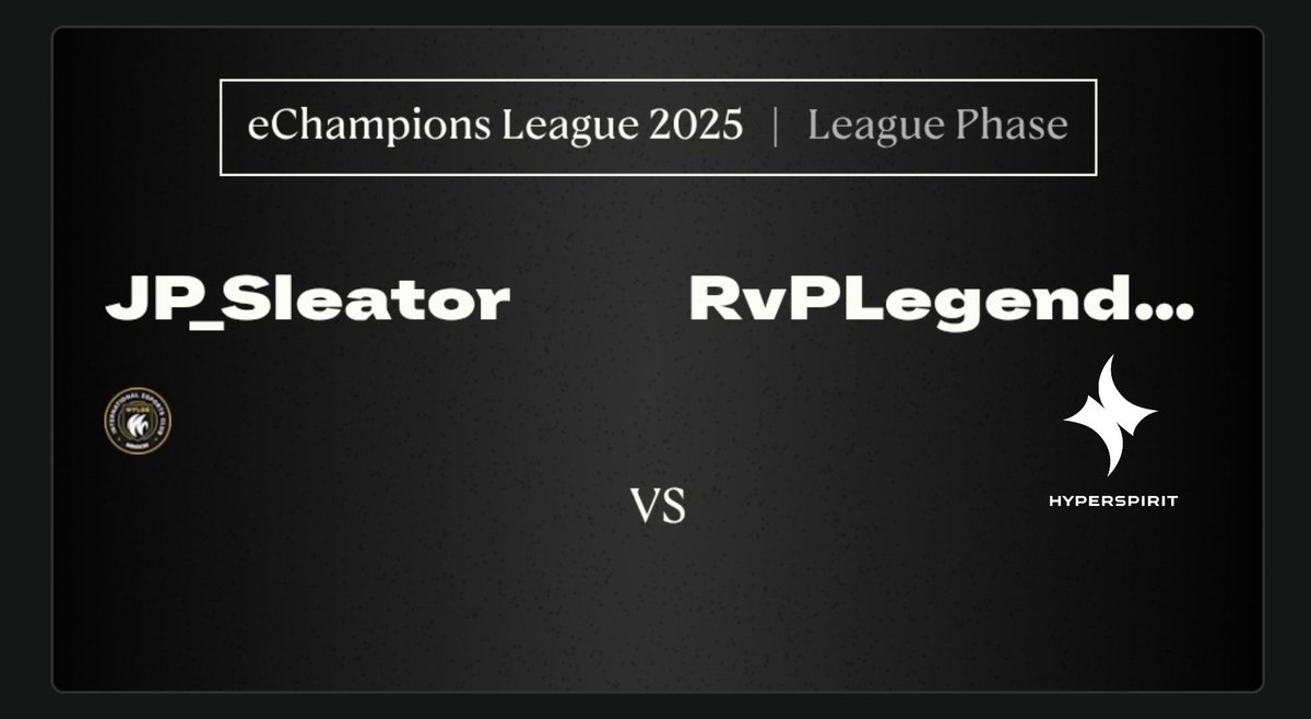 AndresCYTorres7's tweet image. Our first 3 eChampions League games, which we will play tomorrow! 🏆
Starting time:
🇬🇧 17:10
🇩🇪 18:10
🇷🇴 19:10
1st match VS @JP_Sleator
2nd match VS @Bricemsnn
3rd match VS @Nicolas99fc
Vamos @hyperspiritro @RvPuiu 🔥