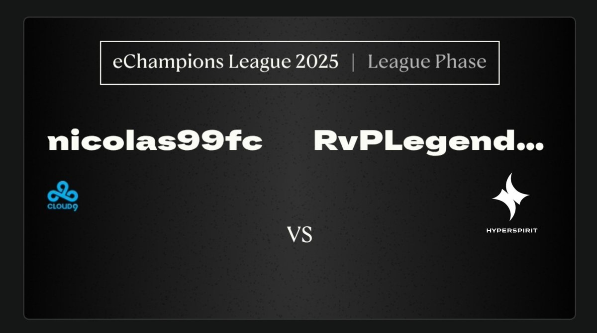 AndresCYTorres7's tweet image. Our first 3 eChampions League games, which we will play tomorrow! 🏆
Starting time:
🇬🇧 17:10
🇩🇪 18:10
🇷🇴 19:10
1st match VS @JP_Sleator
2nd match VS @Bricemsnn
3rd match VS @Nicolas99fc
Vamos @hyperspiritro @RvPuiu 🔥