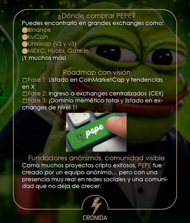 🐸PEPE: El Memecoin Más Viral Que Podría Reventar Tu Portafolio

#PEPECoin #CryptoMeme #MemecoinSeason #PEPEArmy #CryptoMarketing #EthereumToken #HODLPEPE #Criptomonedas2025 #InversoresCrypto #CryptoLatam