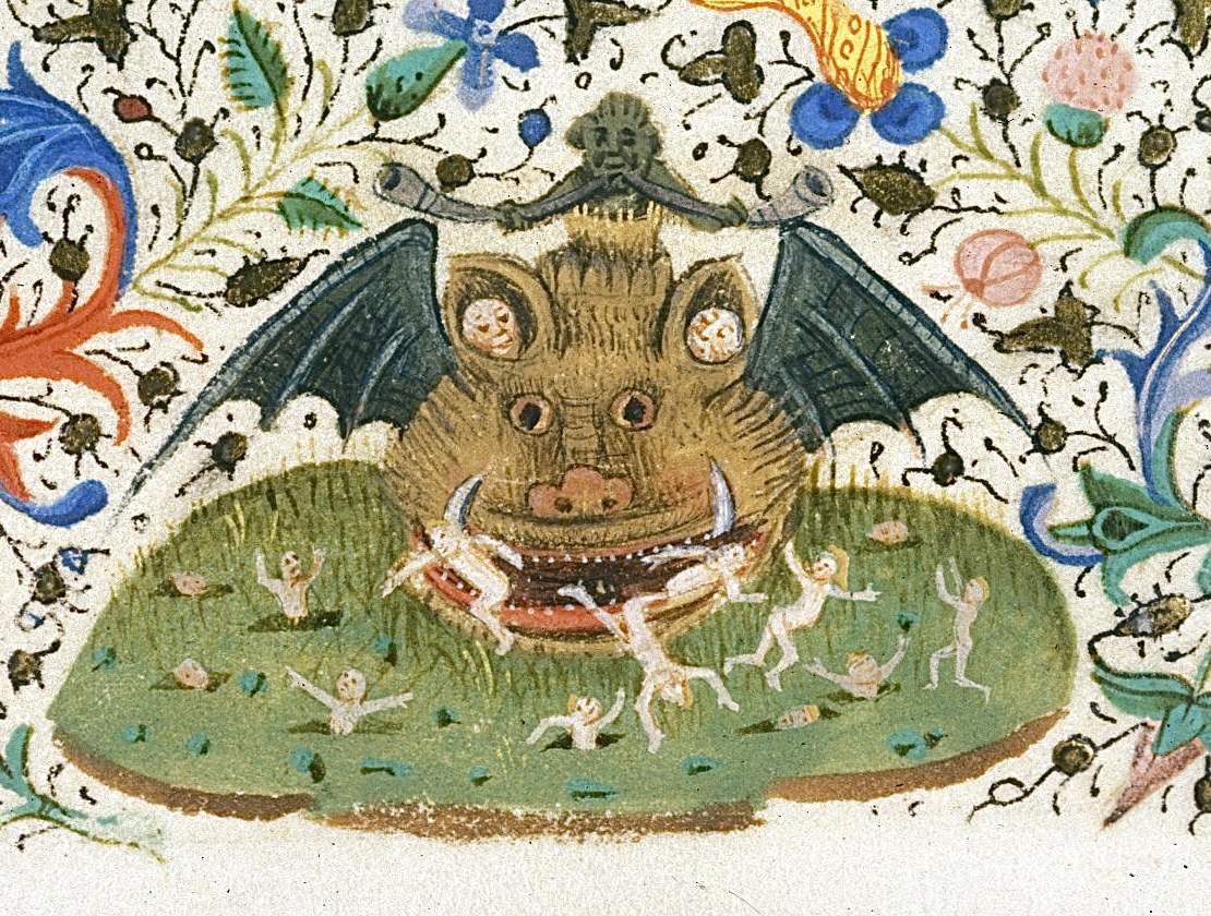 red_loeb's tweet image. Bat in hell...

BL Harley 3999, f. 21r @BLMedieval