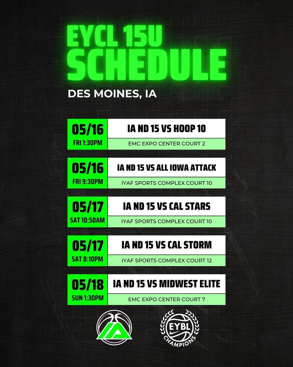 Coaches our 15th and 17u Nike EYCL teams will be in Des Moines IA this weekend! We would love to see you there! Session 2 loading!