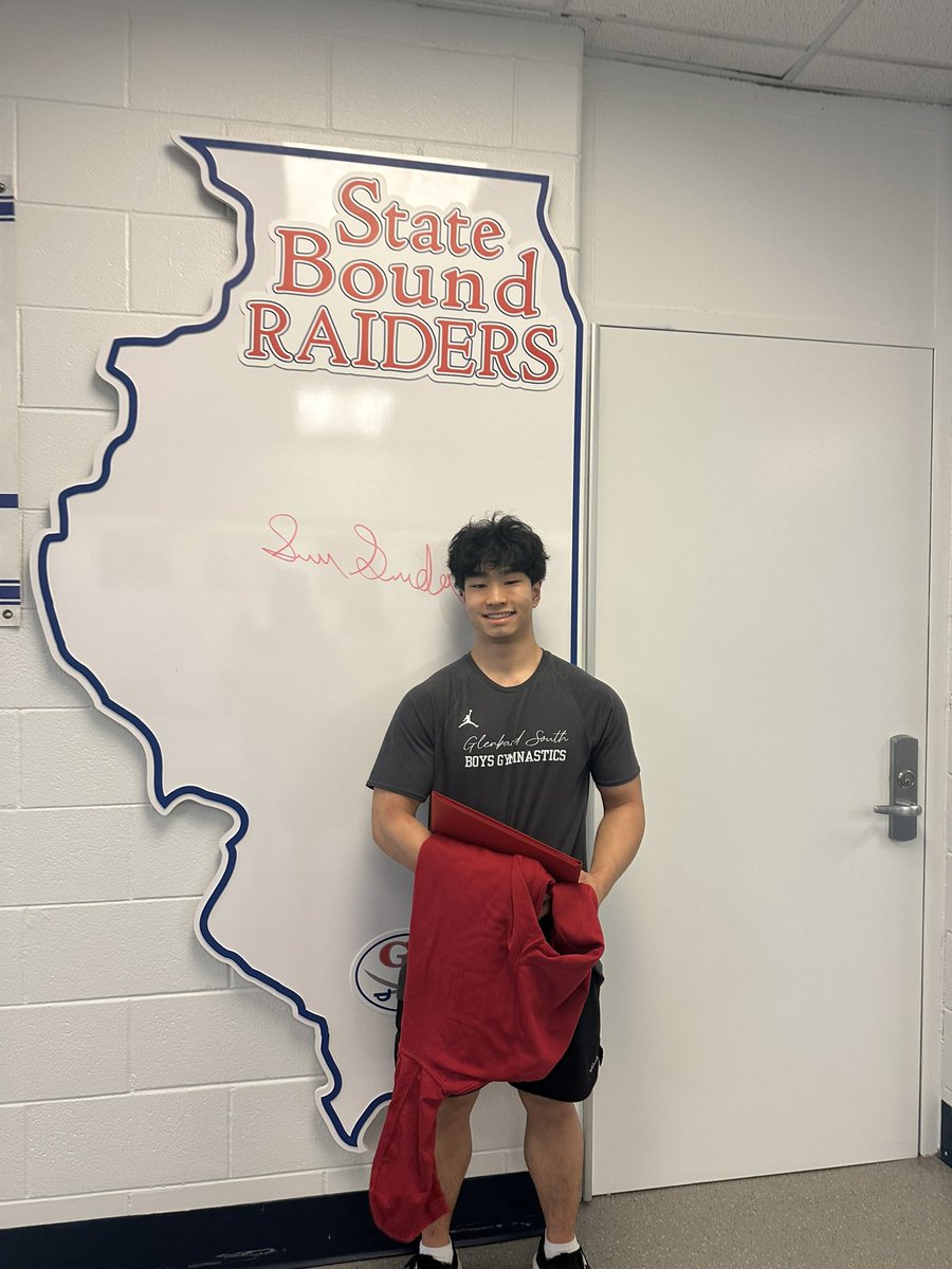 Today we celebrated a state sendoff for Sam Gordon who will represent South at the IHSGCA state boys gymnastics meet to be held on Saturday at Hoffman Estates High School.  Good luck Sam!
