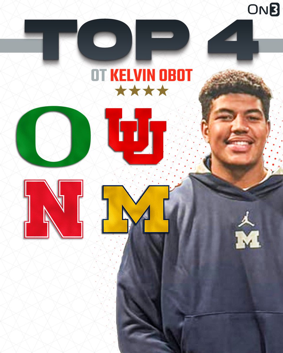 On3 Recruits (@on3recruits) on Twitter photo đ¨NEWSđ¨ Elite OT Kelvin Obot is down to 4ď¸âŁ schools, <a href="/Hayesfawcett3/">Hayes Fawcett</a> reports.
Obot ranks No. 9 NATL. (No. 3 OT) in the 2026 On300.
on3.com/db/kelvin-obot⌠đ¨NEWSđ¨ Elite OT Kelvin Obot is down to 4ď¸âŁ schools, <a href="/Hayesfawcett3/">Hayes Fawcett</a> reports.
Obot ranks No. 9 NATL. (No. 3 OT) in the 2026 On300.
on3.com/db/kelvin-obotâŚ