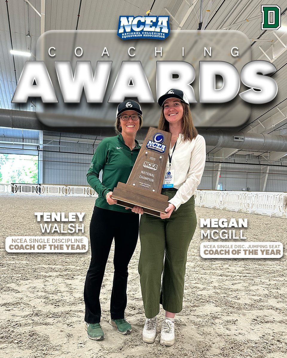 📰| Following the program's first <a href="/NCEA_Equestrian/">NCEA</a> National Championship, Head Coach Tenley Walsh and Assistant Coach Megan McGill have earned Coach of the Year honors

📰: dartsports.co/3S90m8a

#GoBigGreen | #TheWoods🌲