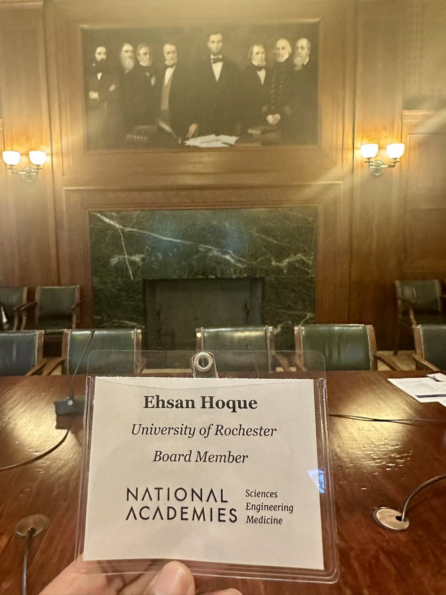 ehsan_hoque's tweet image. Flew across the Atlantic to attend an in-person meeting of the @theNASEM Health Sciences Policy board—and it was worth every mile.
We met in the historic Board Room, where President Lincoln signed the charter establishing the National Academy of Sciences in 1863. A powerful…