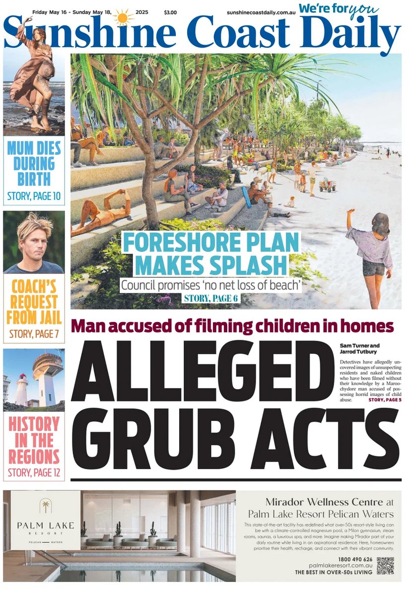 ukpapers's tweet photo. 🇦🇺 Alleged Grub Acts

▫Man accused of filming children in homes
▫@samturner48 &amp; Jarrod Tutbury

#frontpagestoday #Australia #SunshineCoastDaily https://t.co/Cw0TD3YBXF