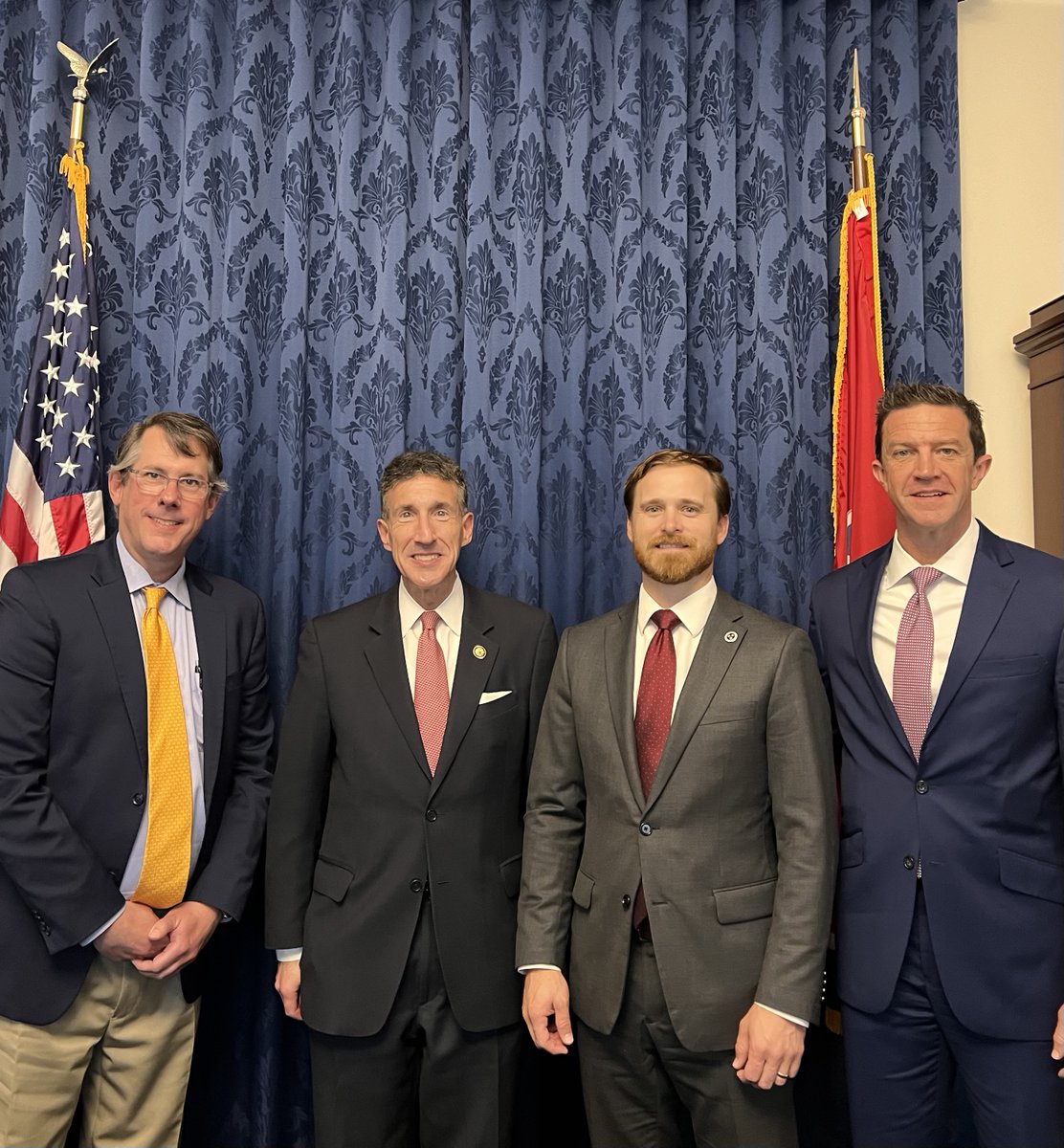 TNCommerceInsur's tweet photo. Thank you to Sen. Marsha Blackburn, Rep. David Kustoff, and Rep. Chuck Fleischmann for meeting with TDCI Commissioner @Carter_Lawrence, DC Toby Compton, and AC Bill Huddleston during the @naic's 2025 Commissioner Fly-In! #TeamTDCI https://t.co/uGuCF80eGy