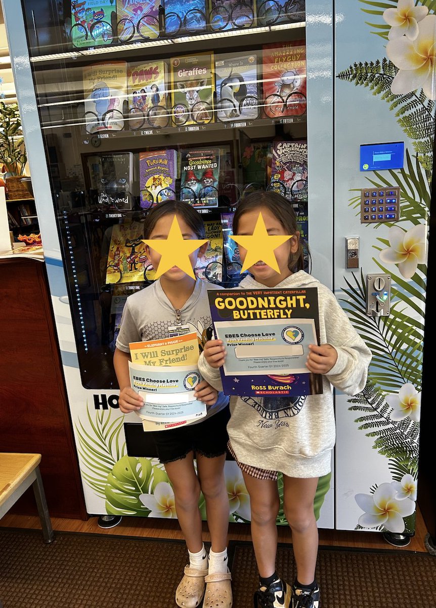 Keep earning &amp; spending your Bee Bucks for a chance to win a book from the <a href="/EBESBees/">Ewa Beach Elementary</a> Book Vending Machine!  This week we celebrated the Quarter 4 winners from each classroom. #ReadersAreLeaders