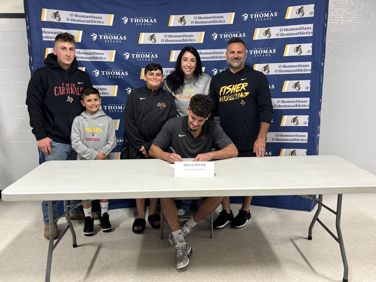 ThomasAthletics's tweet photo. Congratulations to  Marco M as he has decided to continue his athletics and academics at @FisherNews @FisherAthletics 
@ThomasTitans @WCSDProud https://t.co/R72IFKuhSi