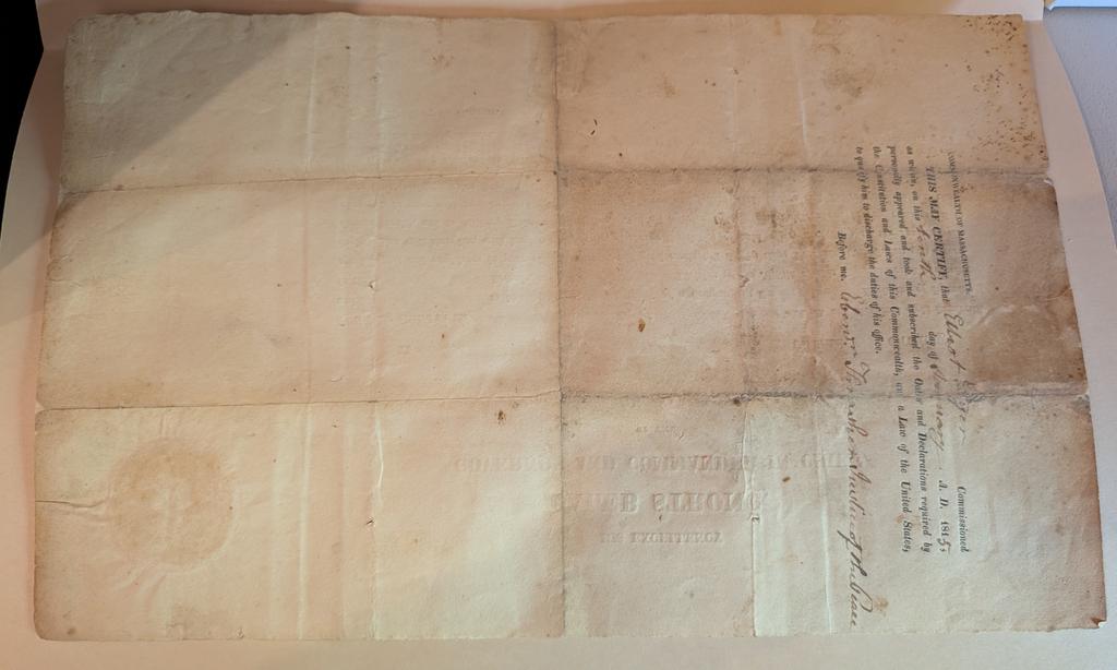 DLGenealogist's tweet image. Amazing conservation on a document done a favor by a great friend! This 1814 military commission signed by Massachusetts Gov. Caleb Strong  (1745-1819) was in pieces! #Warof1812 Elliot Dyer (1787-1856)  ancestry.com/genealogy/reco…