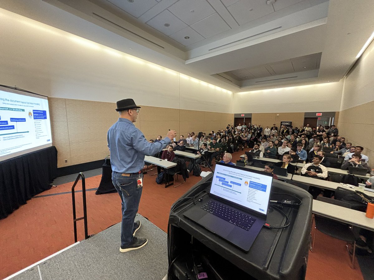 cedricclyburn's tweet photo. 85% of the worldβs data is unstructured, so today at @_odsc #ODSCEast in Boston we deep diveβd on advanced document parsing for AI workflows, showing how PDFβs and other valuable data sources can be effectively used in RAG and Agentic AI applications. Slides are linked below π https://t.co/CqqqmBEqEu