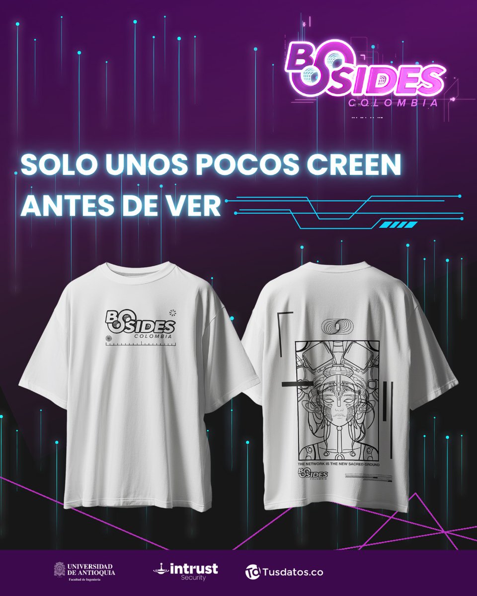 BSides_CO's tweet photo. ¡Ojo comunidad!
Mañana se cierra la ventana para ser un #CreyenteBSides

Camiseta exclusiva + puesto asegurado en el evento y una sorpresa adicional!

El line-up que se viene está genial! → https://t.co/Np9g71AMxX

#BSidesCO2025 #Cybersecurity #BSidesColombia https://t.co/kQQ6bmXPBk