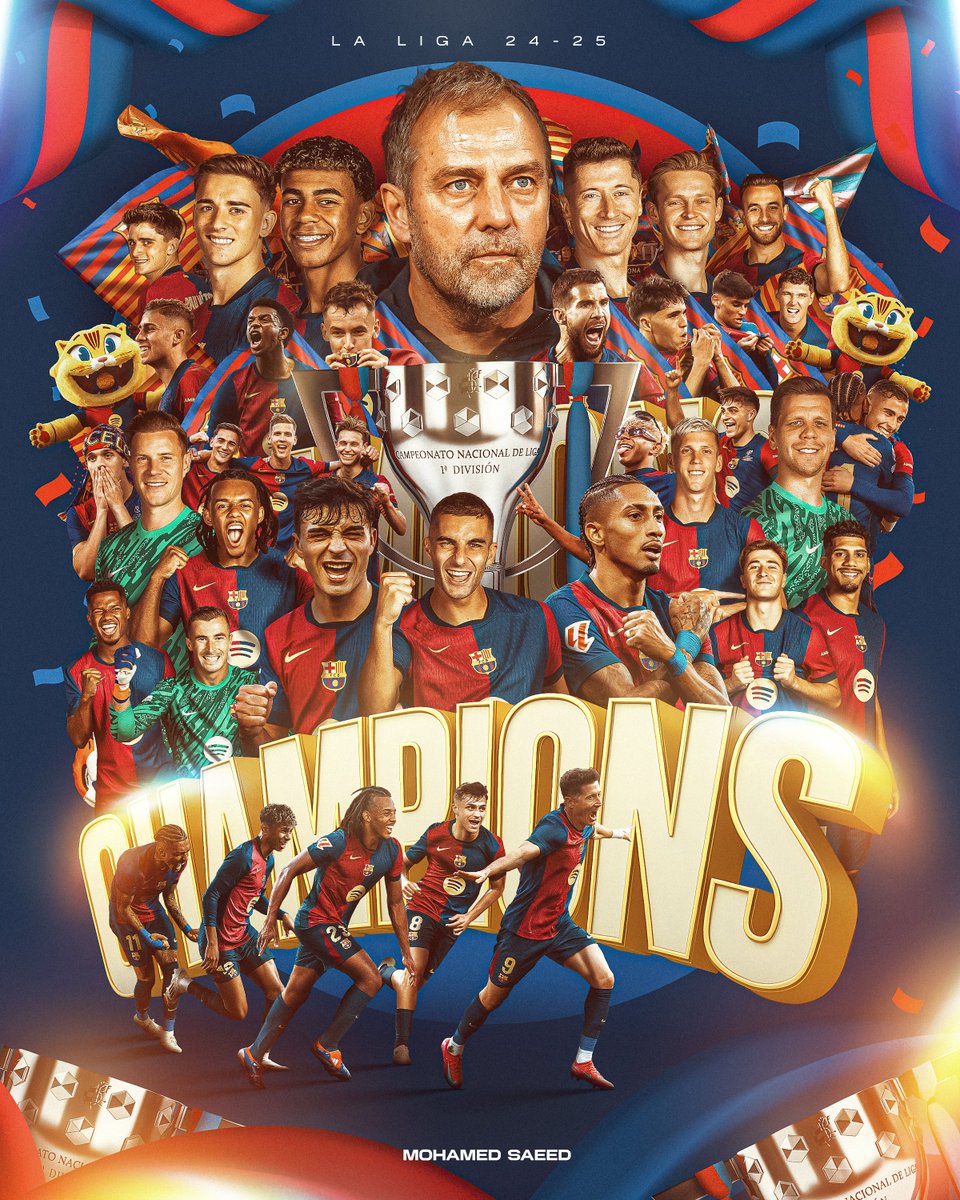 M_Saeed72's tweet photo. Campione, campione olé olé olé ❤️
🏆 LA LIGA CHAMPIONS! 🏆
#smsports #Barcelona #Champions #campione #cooadelrey #fcbreal #LaLiga #LALIGAEASPORTS #football #sports #artwork #artist #photoshop #stock https://t.co/QKToLH91i6