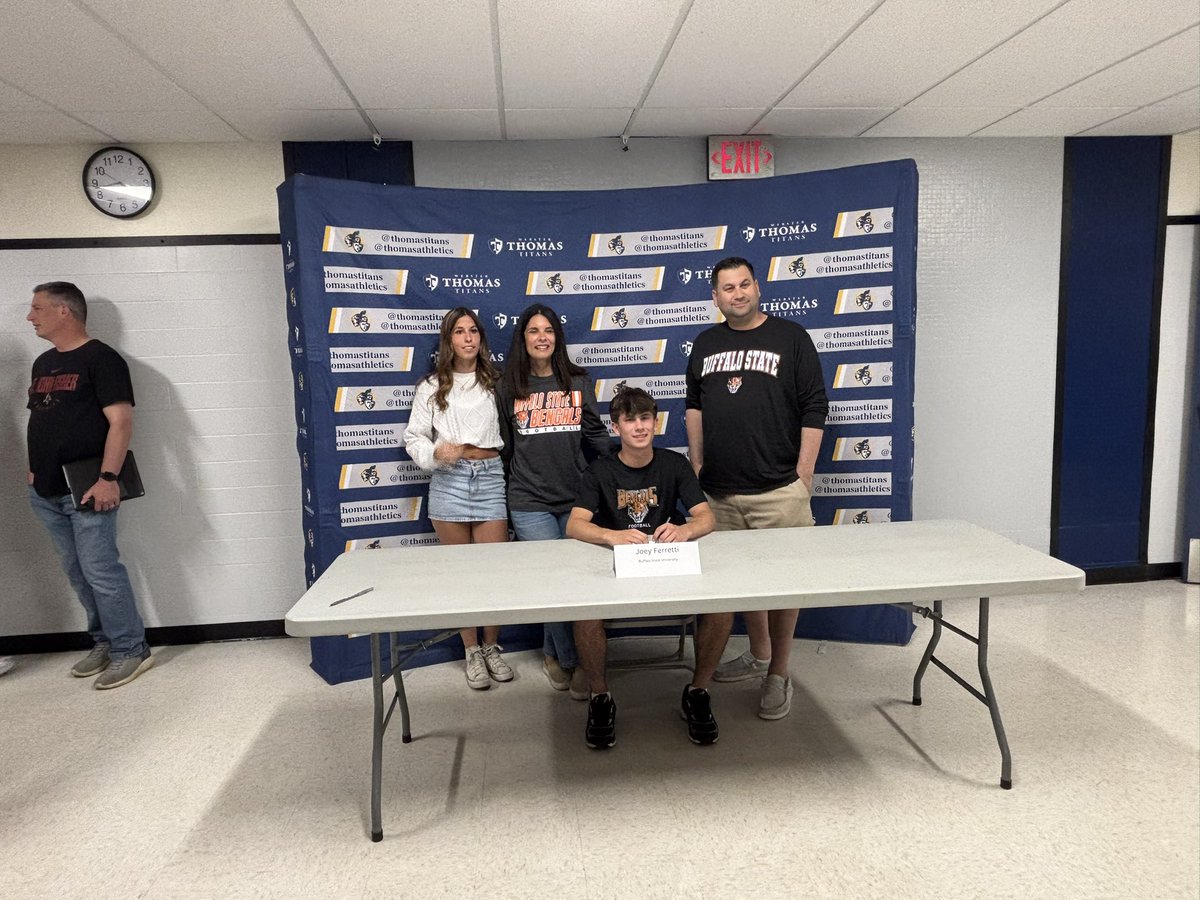 ThomasAthletics's tweet photo. Congratulations to  Joe F as he has decided to continue his athletics and academics at @buffalostate @BuffStateFB 
 @ThomasTitans @WCSDProud https://t.co/ifWAiXRziC