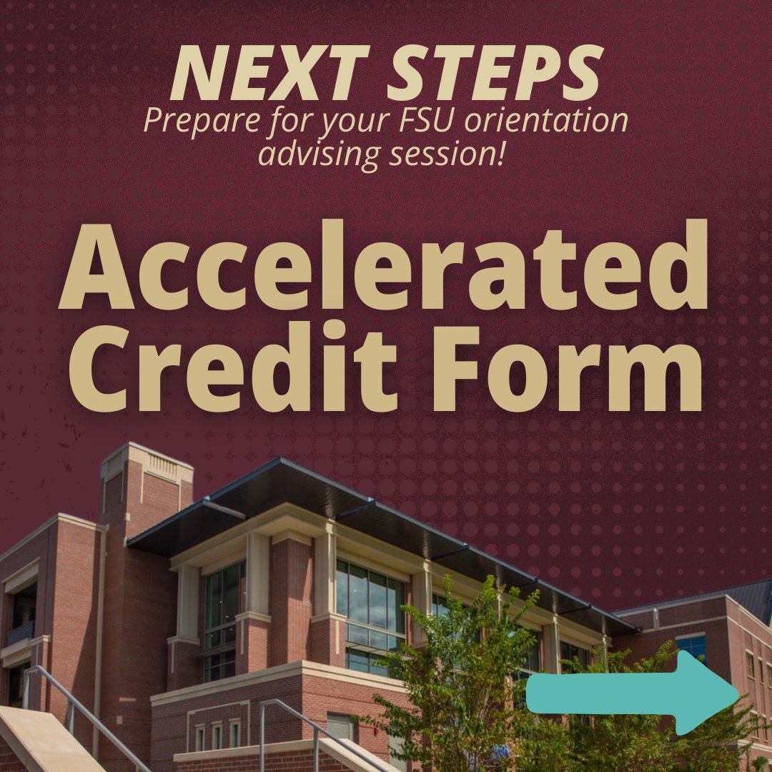FSUAdmissions's tweet photo. π¨ Incoming first-year students! Are you bringing AP, IB, AICE, CLEP, or dual enrollment credits to FSU? π Complete your Accelerated Credit Form on your Application Status Check today! β
Questions?:
π§ admissions@fsu.edu
π (850) 644-6200
#FSU29 #FSUOrientation #NowANole https://t.co/KpLp3IDzIP