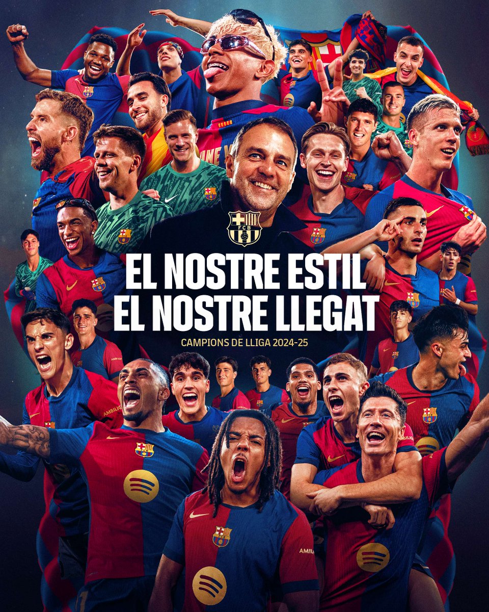 wss_wgs's tweet photo. 𝗖𝗔𝗠𝗣𝗘𝗢𝗡𝗘𝗦 𝗗𝗘 𝗟🏆𝗚𝗔 ! #ViscaBarca  #Barcelona  #LaLiga 💙❤️ https://t.co/3GcbdNd3Pq
