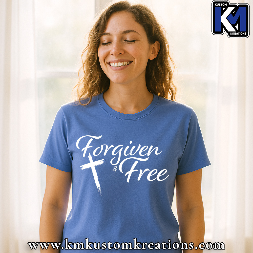 KMKustomMO's tweet image. This shirt doesn’t just say it—it lives it.
Forgiven. Free. Forever His.

#ChristianApparel #ForgivenAndFree #JesusChangesEverything #joplinmo #shoplocal