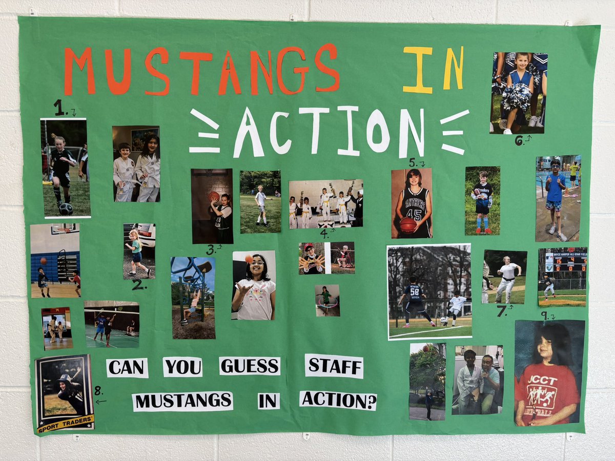 Celebrating May #NationalSportMonth! ✅ out our Mustangs in Action <a href="/McNairUpperES/">McNair Upper ES</a>! Can you guess our STAFF in Action as kids too?😉 Find something you love &amp; Aim for 60 mins everyday!🥰👍