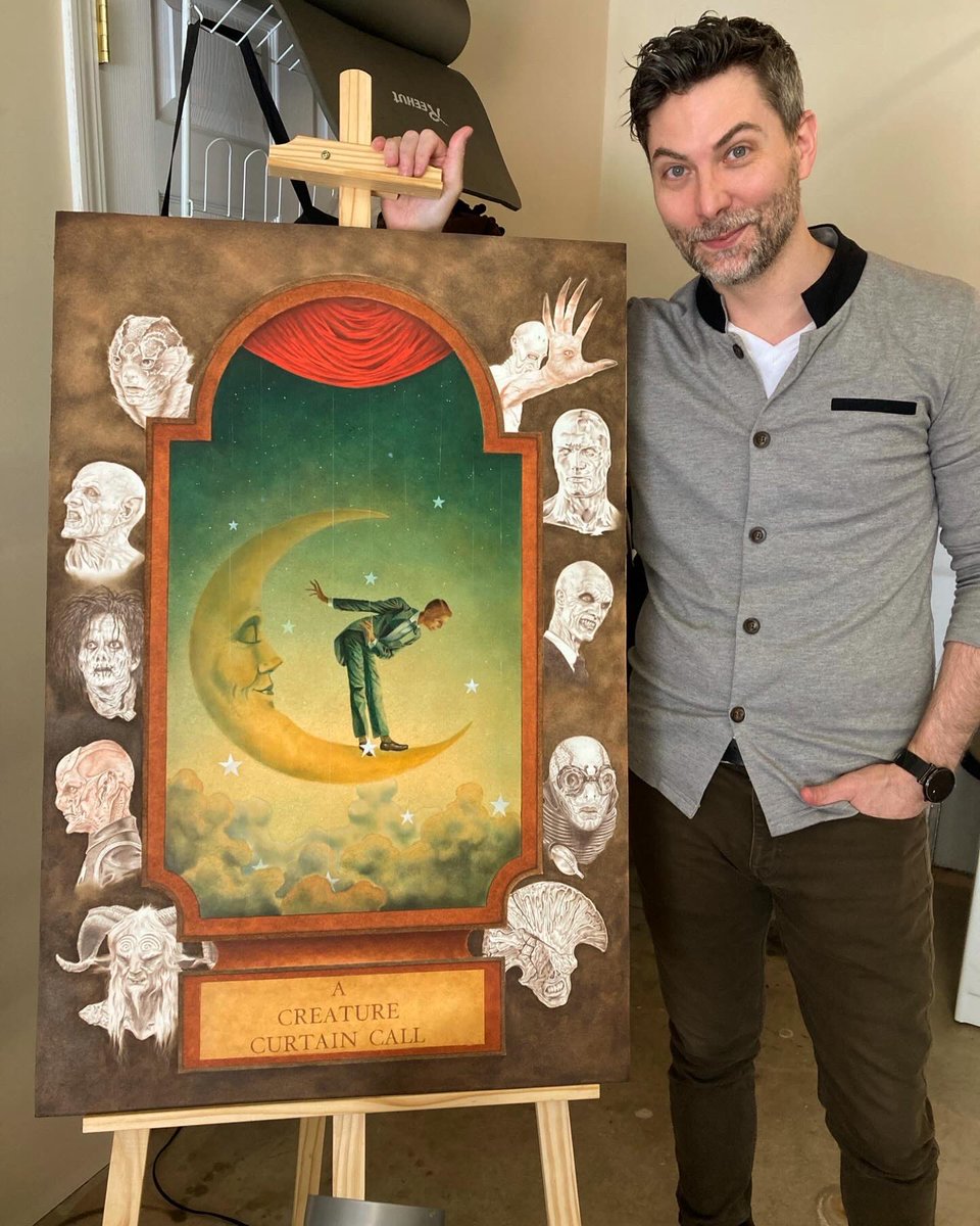 actordougjones's tweet image. Artist Shannon Stamey @ShannonStamey did homage painting “A Creature Curtain Call” that highlights a few career moments. We signed/numbered prints (11x17) to be sold at my conventions, starting with Monsterpalooza @MONSTERPALOOZA1 May 31-June 1 in Pasadena, CA. See you there!