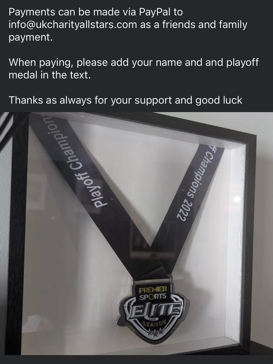 Want a chance to win a playoff medal from 2022 and help raise funds for Ty to get surgery? All info in the images below and link @ facebook.com/share/p/1FrnUa…