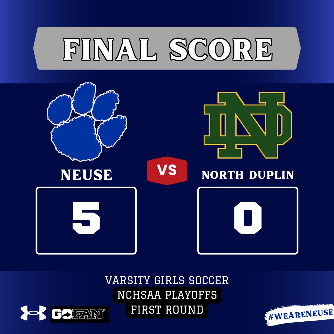 Varsity Girls ⚽️ advance to the 2nd Round of the State Playoffs‼️

They will take on Eno River on Saturday
#WeAreNeuse