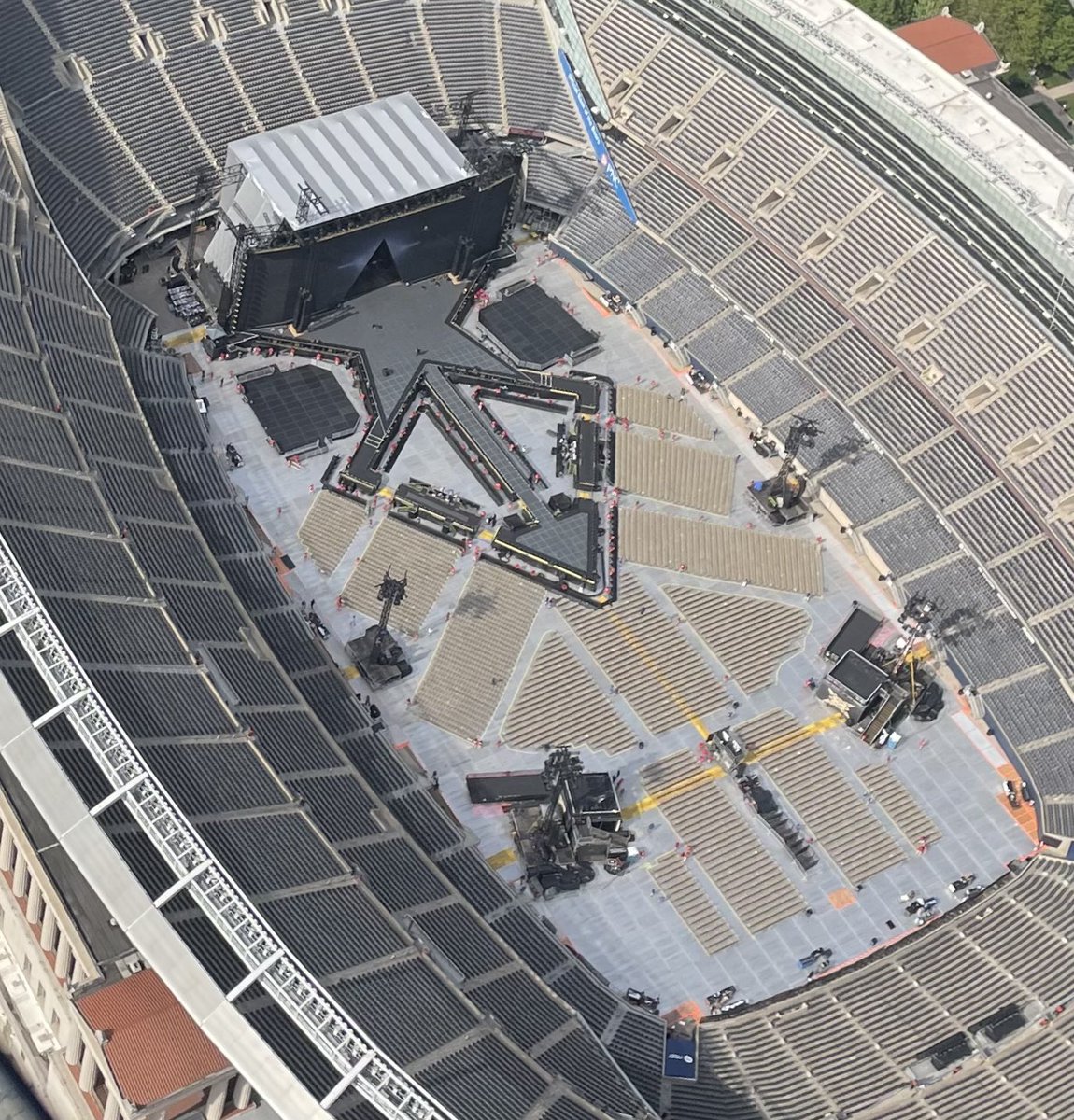 The stage is set and the seats are awaiting concertgoers for the first of a three performance stand of Beyoncé’s Cowboy Carter Tour at Soldier Field. Gates open at 5, with the concert now delayed until after 9 pm due to expected heavy storms. More at cbsnews.com/chicago/live