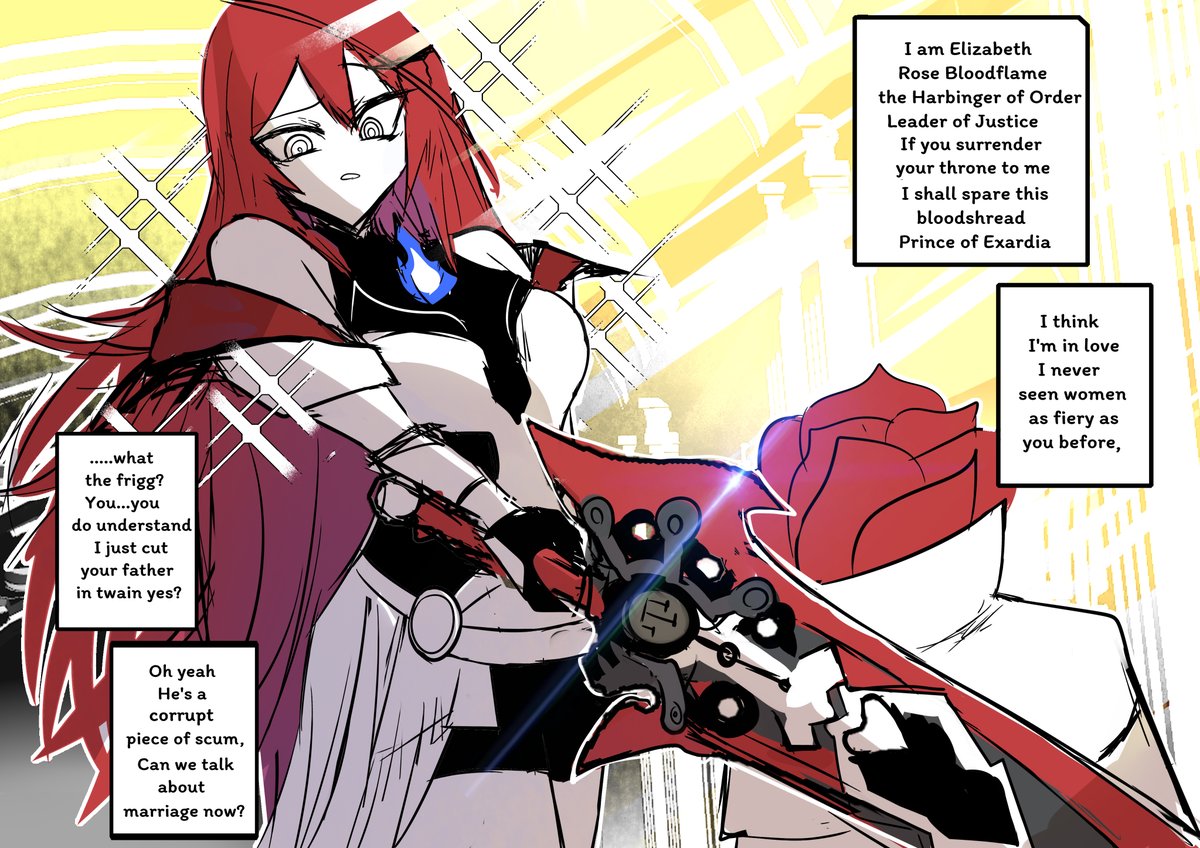 "Rose are red, Violet is blue, In this twisted world, I only have you" (4/4)
#BloodflameArt