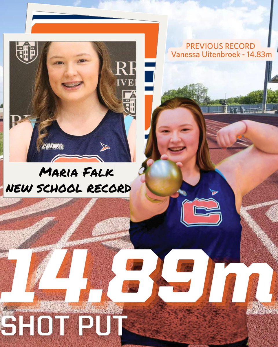 pio_athletics's tweet image. Congratulations to @PiosXC Senior Maria Falk on breaking the program record in the outdoor shot put at today's "Last Chance" meet at Augustana with a throw of 14.89m (48-10.25)!

That record-breaking throw now ranks Maria second in @NCAADIII! 

#d3tf I #GoPios