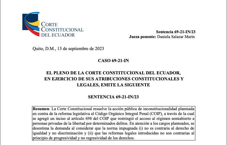 mornomaec's tweet photo. 📌La potestad legislativa en materia penal.

La @CorteConstEcu , en la sentencia No. 69-21-IN/23, recuerda que la @AsambleaEcuador  es el único órgano con competencia para legislar en materia penal. 

Esta potestad exclusiva incluye: https://t.co/51Khj5b7mt