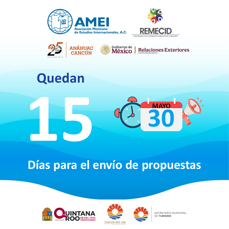 amei_mx_oficial's tweet photo. La cooperación internacional ante los desafíos del poder global, el desarrollo y los derechos humanos será el eje central de nuestro XXXVIII Congreso Anual, del miércoles 15 al viernes 17 de octubre de 2025 en la Universidad Anáhuac Cancún, Quintana Roo, México. https://t.co/BtapB1PSup