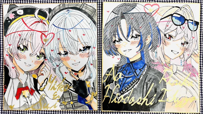 お品書きです♪

明日のホロライブ オンリーイベントで販売する色紙です✨

お値段 ¥2500〜

後ほどFANBOXにてお取り置きのご案内、BOOTHでの同時販売についてお知らせします🙇✨

 #ホロクル9th 