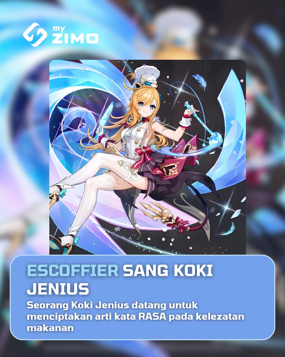 zimoindonesia's tweet photo. Aduhhh yang jomblo pasti Login Genshin ini mah🤣Si koki yang di idolakan semua pria 

Escoffier hadir di versi 5.6 jangan lupa login ya guyss. Mau TopUp Genshin? Bisa ke myZIMO pasti ada yang termurah untuk kamu!

#Escoffier #EscoffierGenshin #GenshinImpact #Koki #Waifu https://t.co/OU3oApQiWu