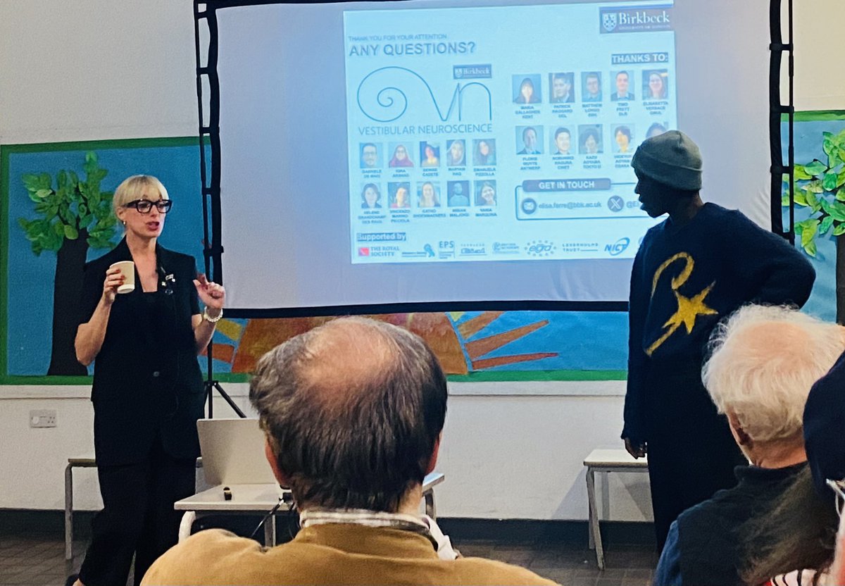 Fascinating presentation by <a href="/ElisaRFerre/">Elisa R Ferre</a> at this evening’s Hampstead Scientific Society discussing her research on the Human Brain in Space