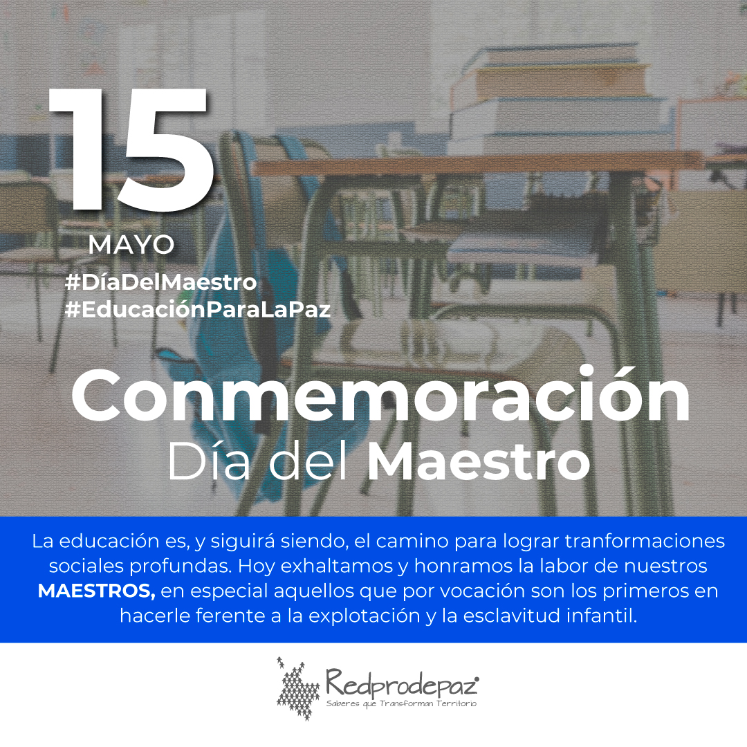 #Conmemoración

En este día, junto a nuestros Programas Regionales de Desarrollo y Paz, tenemos la convicción de que una #educarparalapaz es fundamental para transitar de una sociedad que compite para sobrevivir a una que trabaje colaborativamente para vivir
