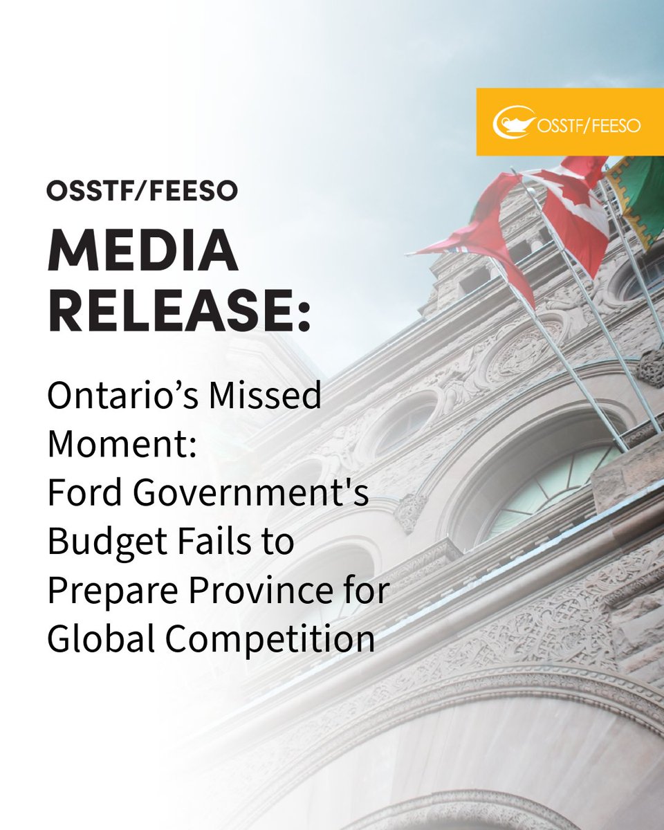 MEDIA RELEASE: "Despite repeated warnings from teachers, education workers, students, and their families, this government has once again chosen to ignore the very real and urgent needs in our schools and universities. Instead of strengthening our public education system, this